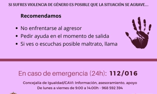 El CAVI de Mazarron sigue trabajando para evitar la violencia de genero durante el estado de alarma