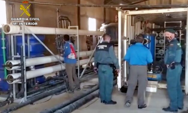 Guardia Civil investiga a tres personas por captar y desalobrar ilegalmente agua en Mazarrón