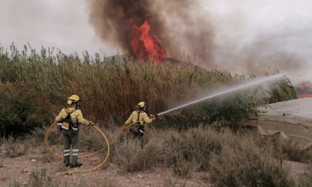 Servicios de emergencia han controlado un incendio de cañas y matorral en la pedanía Ifre-Pastrana, en el término municipal de Mazarrón.