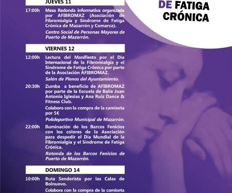 Mazarrón celebrará un año más el día mundial de la fibromialgia y el síndrome de fatiga crónica