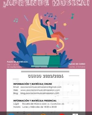 Comienza el periodo de matrícula en la Escuela de Música de Mazarrón