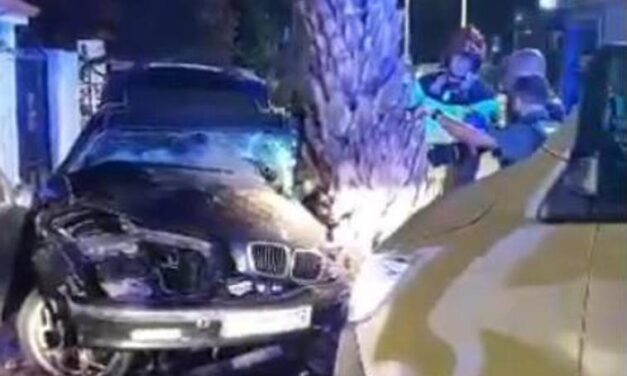Tres jóvenes heridos, uno de ellos muy grave, al estrellarse contra una palmera en Mazarrón