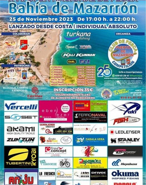 Nuestras playas recibirán la XVII edición del Open Nacional de Pesca Bahía de Mazarrón
