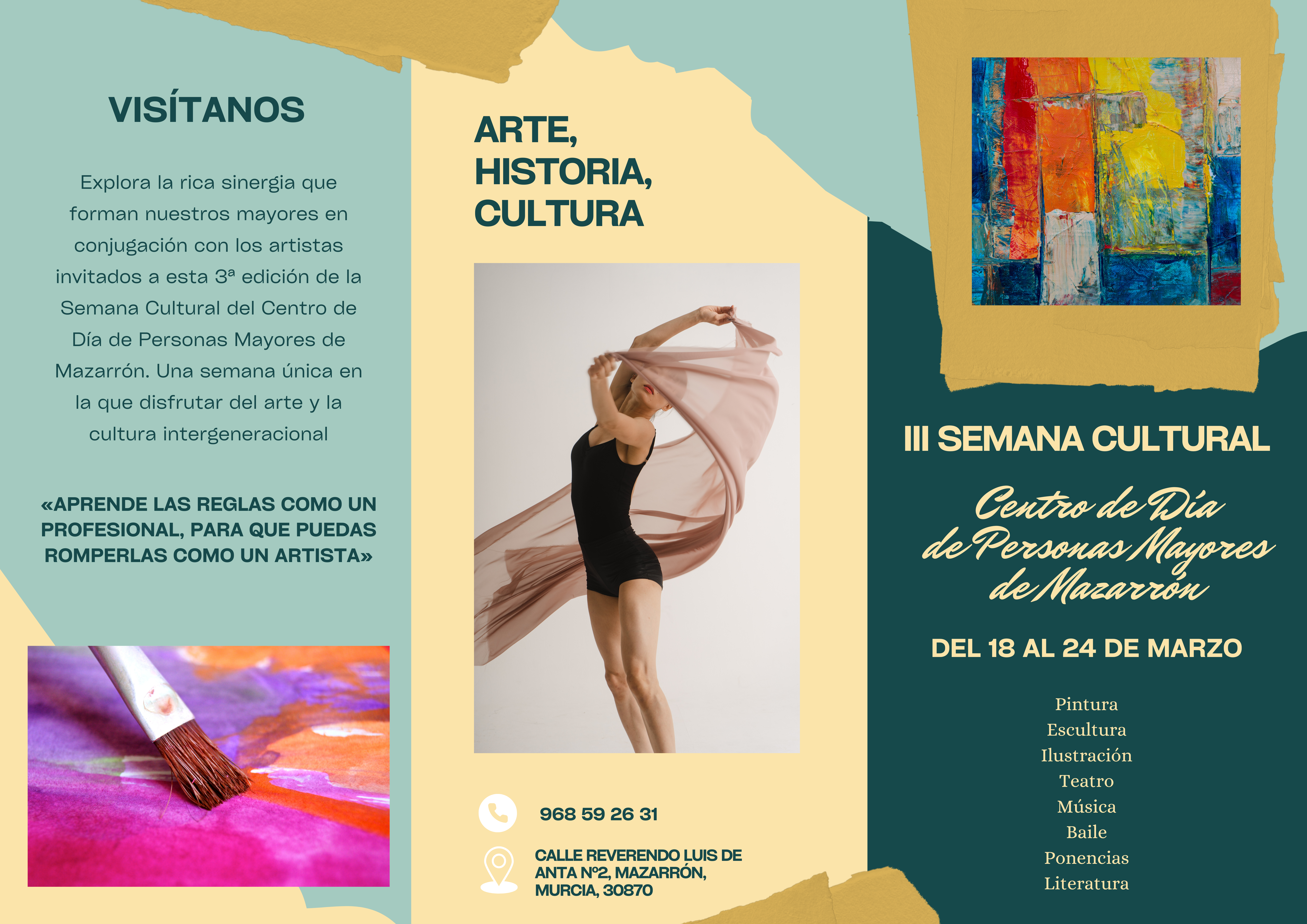 El lunes 18 de marzo comienza la III Semana Cultural del Centro de Día de Mazarrón