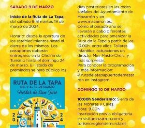 Programación de las Fiestas de San José  Del 9 al 19 de marzo, Puerto de Mazarrón se preparara para vivir las Fiestas Patronales de San José.