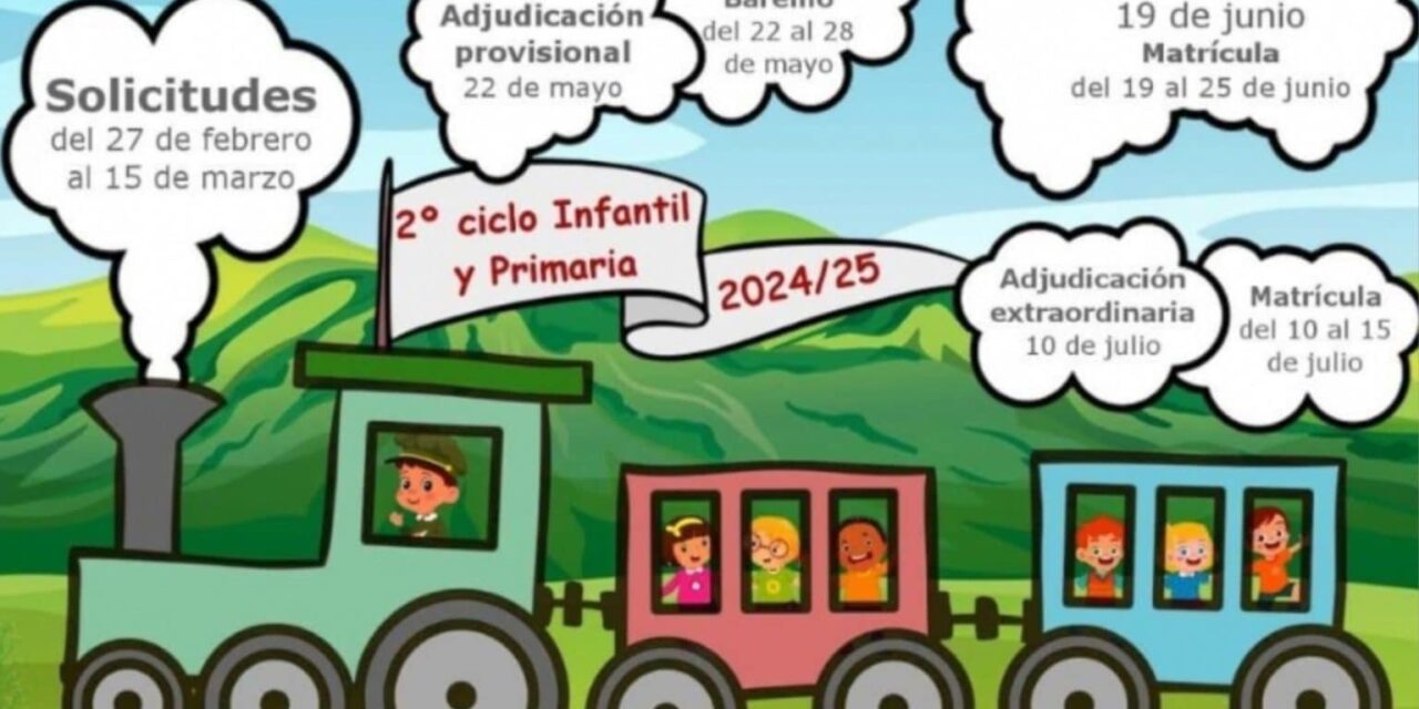 La Concejalía de Educación informa de la apertura del proceso de admisión del curso escolar 2024-2025