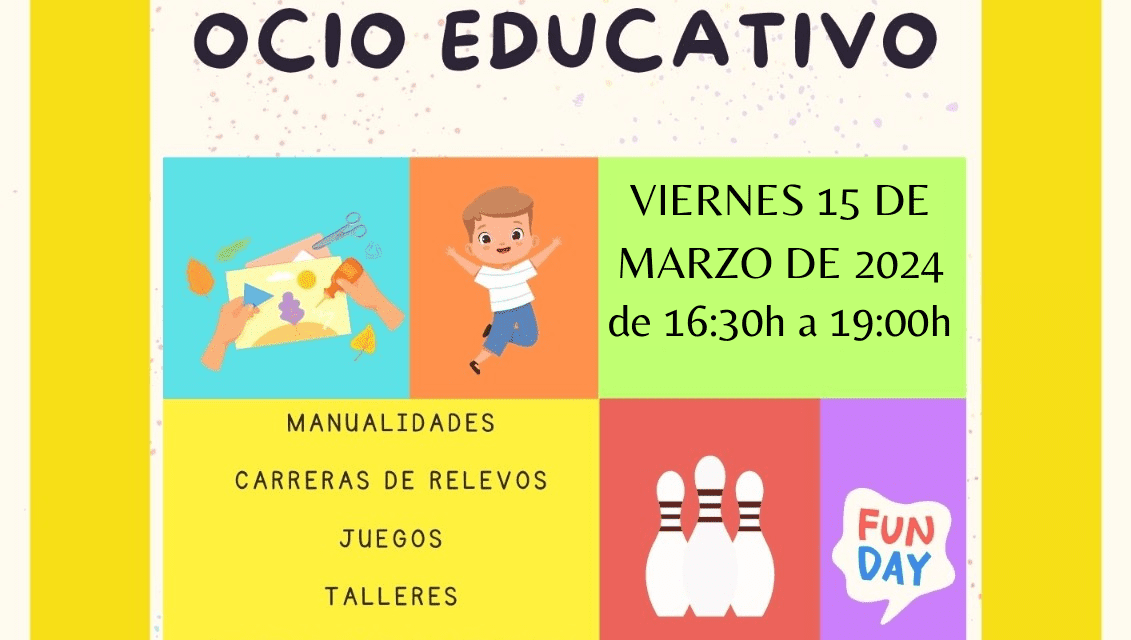 La concejalía de Política Social organiza actividades de ocio educativo para este viernes