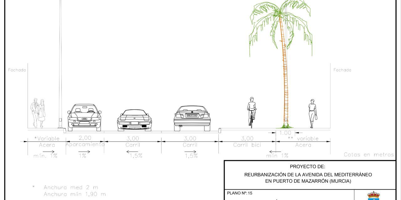 Con el asfaltado finalizan las obras de remodelación de la Avenida del Mediterráneo de Puerto de Mazarrón