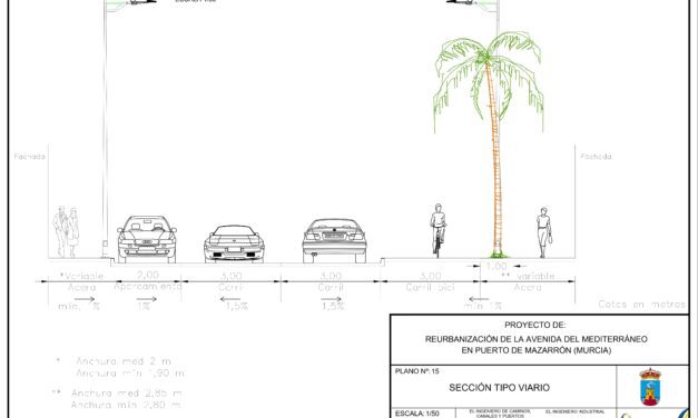 Con el asfaltado finalizan las obras de remodelación de la Avenida del Mediterráneo de Puerto de Mazarrón