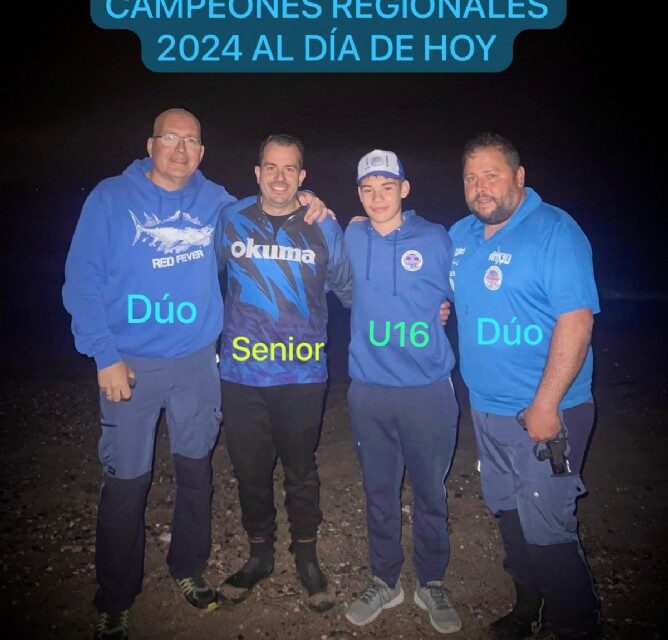 Pódium completo en el campeonato regional para el Club de Pesca Puerto de Mazarrón