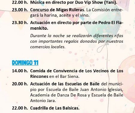 Presentación de las fiestas de Los Rincones
