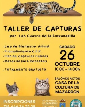 Mazarrón acoge un taller gratuito sobre técnicas avanzadas de captura y rescate de gatos