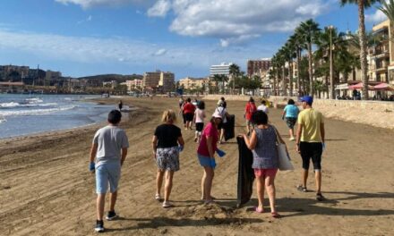 El Centro de Día de Personas con Discapacidad Intelectual colabora en la limpieza de playa