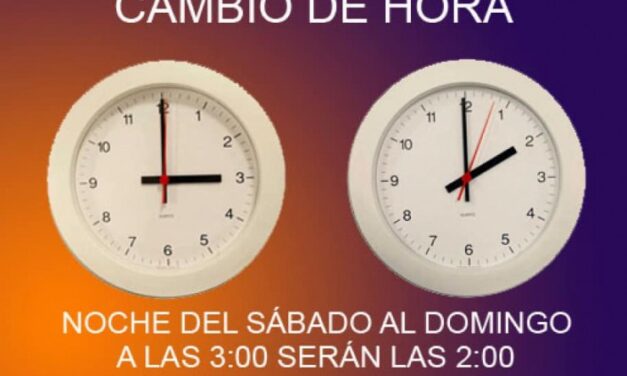 El próximo cambio de hora será en la madrugada del sábado al domingo