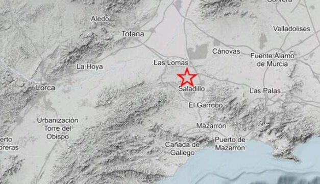 Un terremoto de tres grados de magnitud se deja sentir entre Mazarrón y Totana