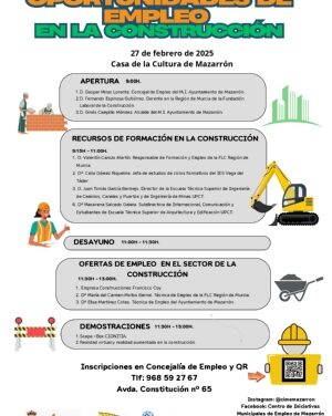 Asiste a la ‘Jornada de Oportunidades de Empleo en la Construcción en Mazarrón’