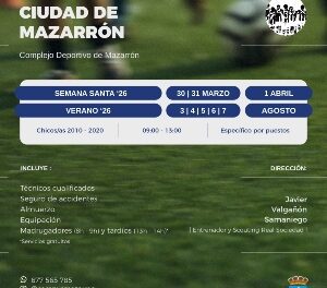 La Concejalía de Deportes presenta el II Campus de Fútbol Ciudad de Mazarrón tras el éxito de la pasada edición