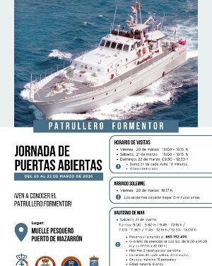 El patrullero “Formentor” abrirá sus puertas al público este fin de semana en Puerto de Mazarrón