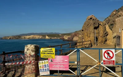 Cierran el acceso a las calas de Mazarrón por las obras para mejorar la seguridad