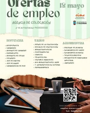 Ofertas de empleo activas de la Agencia de Colocación del Ayuntamiento de Mazarrón