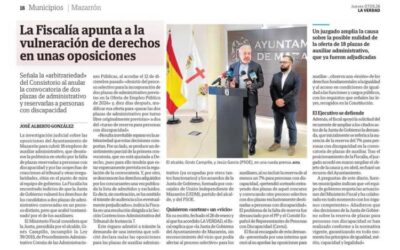 Partido Popular de Mazarrón: La Fiscalía señala una posible vulneración de derechos fundamentales en las oposiciones del Ayuntamiento de Mazarrón