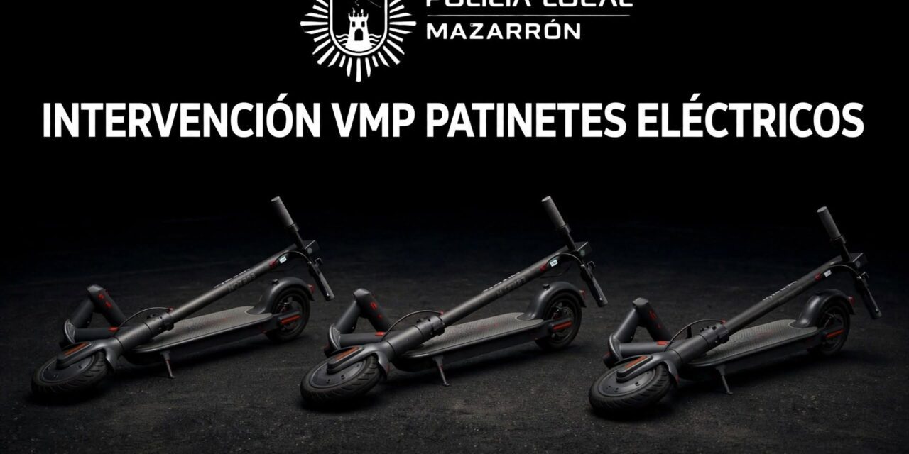 CONTROL VMP – PATINETES ELÉCTRICOS En los últimos días, Policía Local Mazarrón ha procedido a la inmovilización de varios patinetes eléctricos (VMP) y a la formulación de diferentes denuncias por incumplimiento de la nueva normativa.