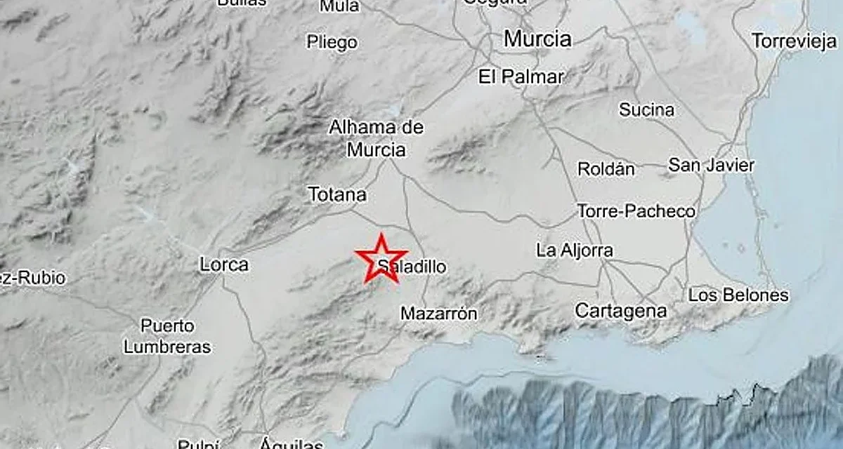 Un terremoto de magnitud 2,4 se deja notar en la Pedania de Gañuelas en Mazarrón